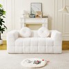 2/3-Seater Boneless Sofa Couch, Checkered Design Sofa with Circular Pillows for Living Room - ModernLuxe - 2 of 4