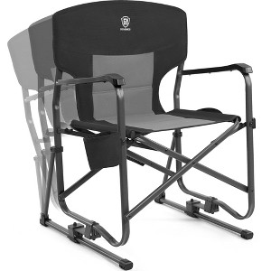 EVER ADVANCED Rocking Camping Chair, Outdoor Folding Rocker with Cup Holder, Steel, Supports 300 lbs - 1 of 1