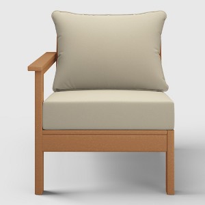 WestinTrends  Avalon Outdoor Patio HDPE Left Arm Facing Sectional Corner Club Chair with Patio Cushions - 1 of 4