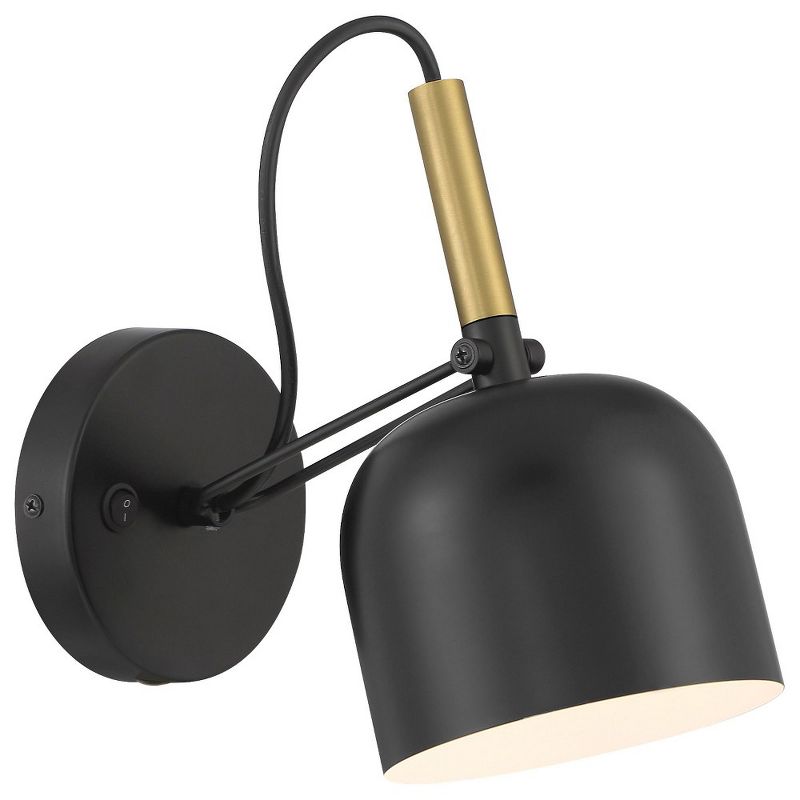 Access Lighting Ponti 1 - Light Swing Arm Lamp in  Black/Antique Brushed Brass, 1 of 2