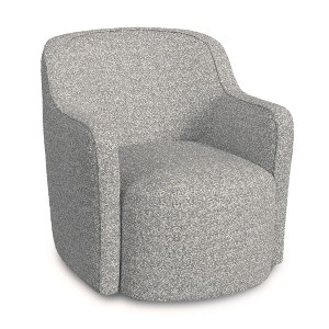 HomePop Upholstered Swivel Accent Chair White/Gray Boucle - 1 of 4