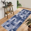 Geometric Hallway Rugs 2x6 Non-Slip Runner Rugs, Non-Shedding Plaid Indoor Carpet, Stain-Resistant Ultra-Thin Floor Carpet Mats for Bedroom - 2 of 4