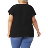 Agnes Orinda Women's Plus Size Textured V Neck Ruffle Short Sleeve Casual Tops - 4 of 4