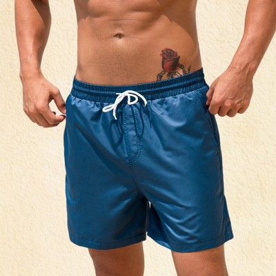 Men's Indigo Coast Blue Beach Board Shorts Swim Trunks - Cupshe