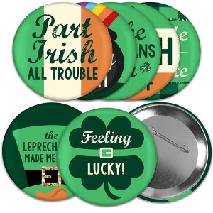 Big Dot of Happiness St. Patrick's Day - 3 inch Saint Paddy's Day Party Badge - Pinback Buttons - Set of 8 - 1 of 4