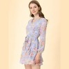 Allegra K Women's Floral Print V Neck Ruffle Front A-line Belted Flowy Dress - 2 of 4