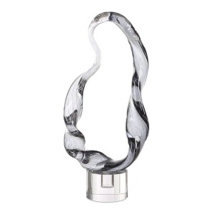 Uttermost Luminous Twist Sculpture-Transparent Smoked Glass with Organic Curves - 1 of 4