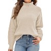 Women's Mock Neck Sweater Soft Winter Knit Top with Lantern Sleeves Premium Quality Fall/Winter Fashion - 4 of 4