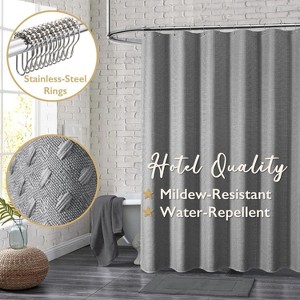 LunaLulinlk Fabric Shower Curtain with Hooks - 1 of 4