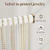 Adjustable Metal Jewelry Stand with Velvet Base, 10-17 Inch Tall Display for Bracelets, Necklaces & Rings, White and Gold - 2 of 4