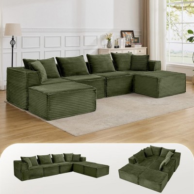 Modular Sectional Sofa,Modern Cloud Sectional Couch with Deep Seat, Boneless Couch with Chaise for Living Room Apartments Bedroom