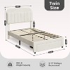 Twin Upholstered Bed Frame with Storage Drawers and Bookcase Headboard, Velvet Platform Bed for Kids/Girls/Boys - 2 of 4