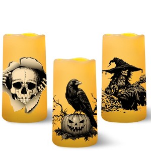 3/6 set of Halloween candle lights, flickering flameless candles - 1 of 4