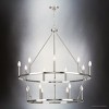 Urban Ambiance Luxury Modern Farmhouse Indoor Chandelier,  38-3/8''H x 35-1/2"W x 35-1/2''D,  Brushed Nickel Finish, UHP4606 - 3 of 4