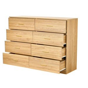 Lyngins Morden Ample Chest of Drawers,Wide 8-Drawer Dresser with Golden Handles,Storage Furniture for Bedroom,Living Room - 1 of 4