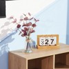 Artificial Eucalyptus Stems in Glass Vase with Faux Water, Realistic Fake Plant for Desk Shelf Bathroom Table, Double-Sided Leaves, 2PCS - 3 of 4