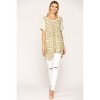 Slickblue Women's Knit Tunic Top, Star Texture with Shark Bite Hem, Relaxed Fit, Golden Sand, S - 3 of 4