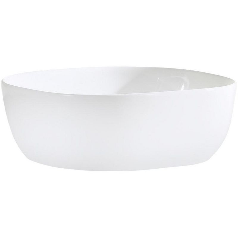Fine Fixtures Rounded Square Thin Edge Vessel Bathroom Sink Vitreous China Without Overflow, 3 of 5