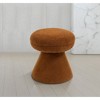 Meridian Furniture,Drum Faux Shearling Teddy Fabric Ottoman/Stool - 2 of 4