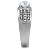 Slickblue Men’s Polished Stainless Steel Ring, Clear CZ Center & Accents, Classic Band Style, Sizes 5-10 - 4 of 4