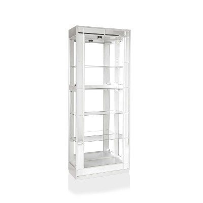 Kisha 5 Tier Shelf Curio Cabinet Chrome - miBasics