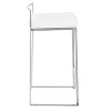 LumiSource Set of 3 Fuji Stacker Counter Height Barstools Stainless Steel/White - 3 of 4