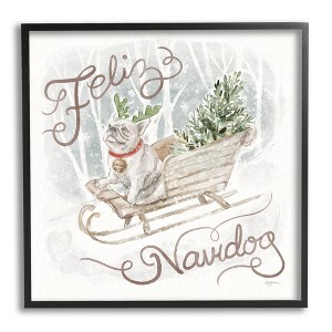 Stupell Industries Feliz Navidog Bulldog, 17'' x 17'' - 1 of 4