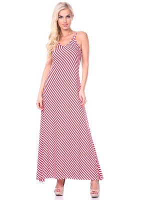 Women's Backless Striped Maxi Dress - White Mark : Target