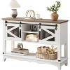 Farmhouse Console Table with Sliding Barn Doors & Storage - 51" Entryway Sofa Table with Cabinet for Living Room, Hallway, White - 3 of 4