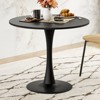 PexFix 31.5" Modern Round Dining Tulip Table for 2-4 People Black Wood Tabletop with Metal Pedestal Base for Kitchen Living Room - 2 of 4