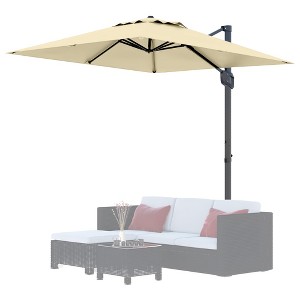 Large Cantilever Patio Umbrella 10' x 10'  Offset Outdoor Umbrella with 360-Degree Rotation, UV Protection, for Garden, Patio, and Poolside - 1 of 4