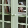 ModernLuxe Minimalist Display Cabinet with Double Glass Doors, Drawer & Adjustable Shelves, Modern Buffet Storage Sideboard - 4 of 4