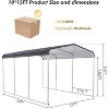 Acekool Heavy Duty Outdoor Carport, Galvanized Metal Roof, Reinforced Frame, Car Shelter and Garage - 2 of 4
