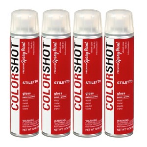 Colorshot Spray Paint Gloss Stiletto 10oz 4pk Value Set Red: Exterior Acrylic Paint & Primer, Fast Drying, 10000 Sq Ft Coverage - 1 of 4