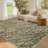 Washable Vintage Living Room Rugs, Distressed Floral Print Non Slip Bedroom Rugs, Low Pile Stain Resistant Accent Large Carpet for Home Office - 2 of 4