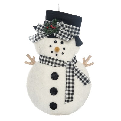 Transpac Fabric 24 in. Off-White Christmas Snowman Door