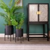 Sevobal Planters 2 Small Plant Pot with Drainage Plug and Stand and Legs for Indoor Home Office Table Plants Flowers Herb, Black, 14"*14"*23" - 3 of 4