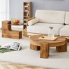 NicBex Stylish Detachable Double-Decker Marble Round Coffee Table,Large center Table with a Glass Top Side Table for Living Room,Bedroom - 4 of 4