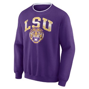 NCAA LSU Tigers Men's Crew Fleece Sweatshirt - 1 of 2