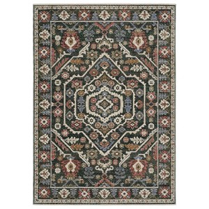 Captiv8e Designs Hanford Global Medallions Green/Pink Rug - 1 of 4