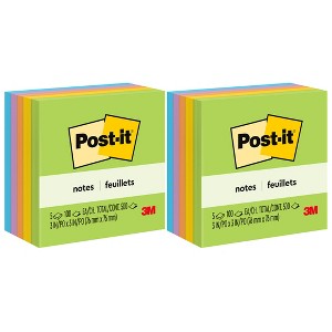 Post-it® Notes, 3 in x 3 in, Floral Fantasy Collection, 100 Sheets/Pad, 5 Pads/Pack, 2 Packs - 1 of 4