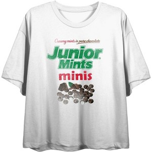 Junior Mints Minis Logo Women's White Cropped Tee - 1 of 2