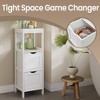 Modern Floor Cabinet with 2 Drawers and Open Shelf - White Freestanding Storage Organizer - 4 of 4