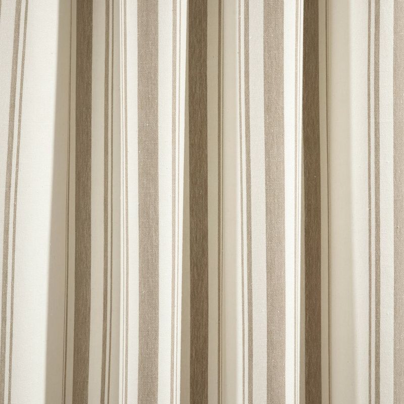 Farmhouse Stripe Yarn Dyed Eco-Friendly Recycled Cotton Window Curtain Panels Neutral 42X95 Set, 3 of 6
