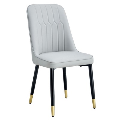 NicBex Dining Chairs Set of 2 Upholstered Chair PU Leather Padded Seat with Metal Legs Design for Kitchen, Living Room, Bedroom