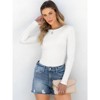 Women's Long Sleeve Rib Knit Shirt Slim Fit Basic Top Soft Casual Tee Fall Outfit 2025 Layering T-Shirt - 3 of 4