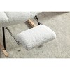 Vynxaria Ivory Teddy Fabric Rocking Chair With Adjustable Footrest - 2 of 4