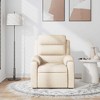 vidaXL Cream Fabric Massage Recliner Chair with USB-Powered Vibration, Manual Tilt, Comfy Foam, Side Pocket, and Sturdy Frame - 3 of 4