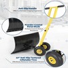 Heavy Duty Snow Shovel with Wheels, 5-Position Angle & Height Adjustable Handle, Sidewalk Yard Snow Plow, Driveway Snow Removal - 3 of 4
