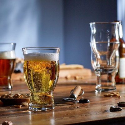 Libbey 16.75 oz Clear Nucleated Pint Beer Glasses Set